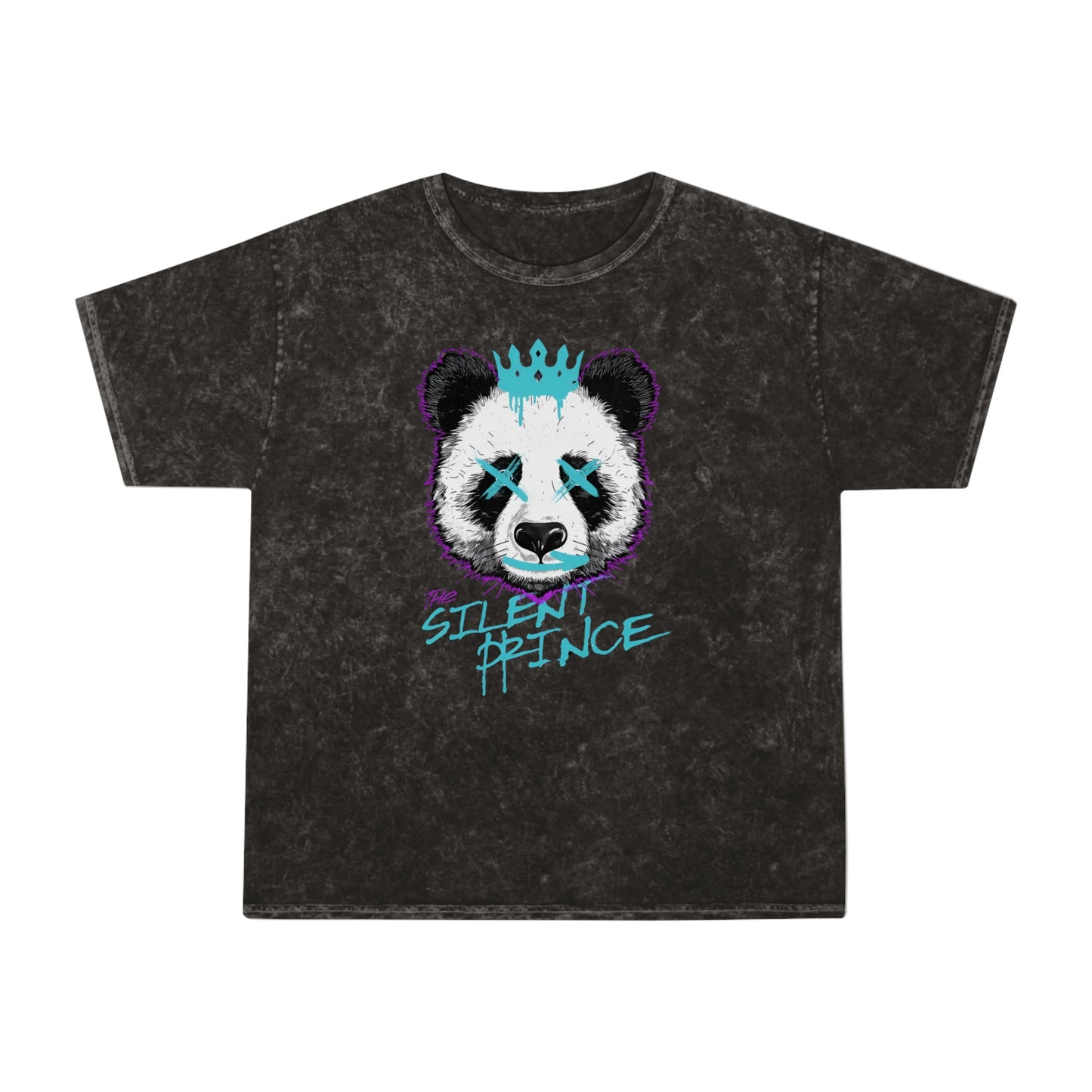 Silent Prince Panda Graohic T-Shirt Unisex Mineral Wash T-Shirt