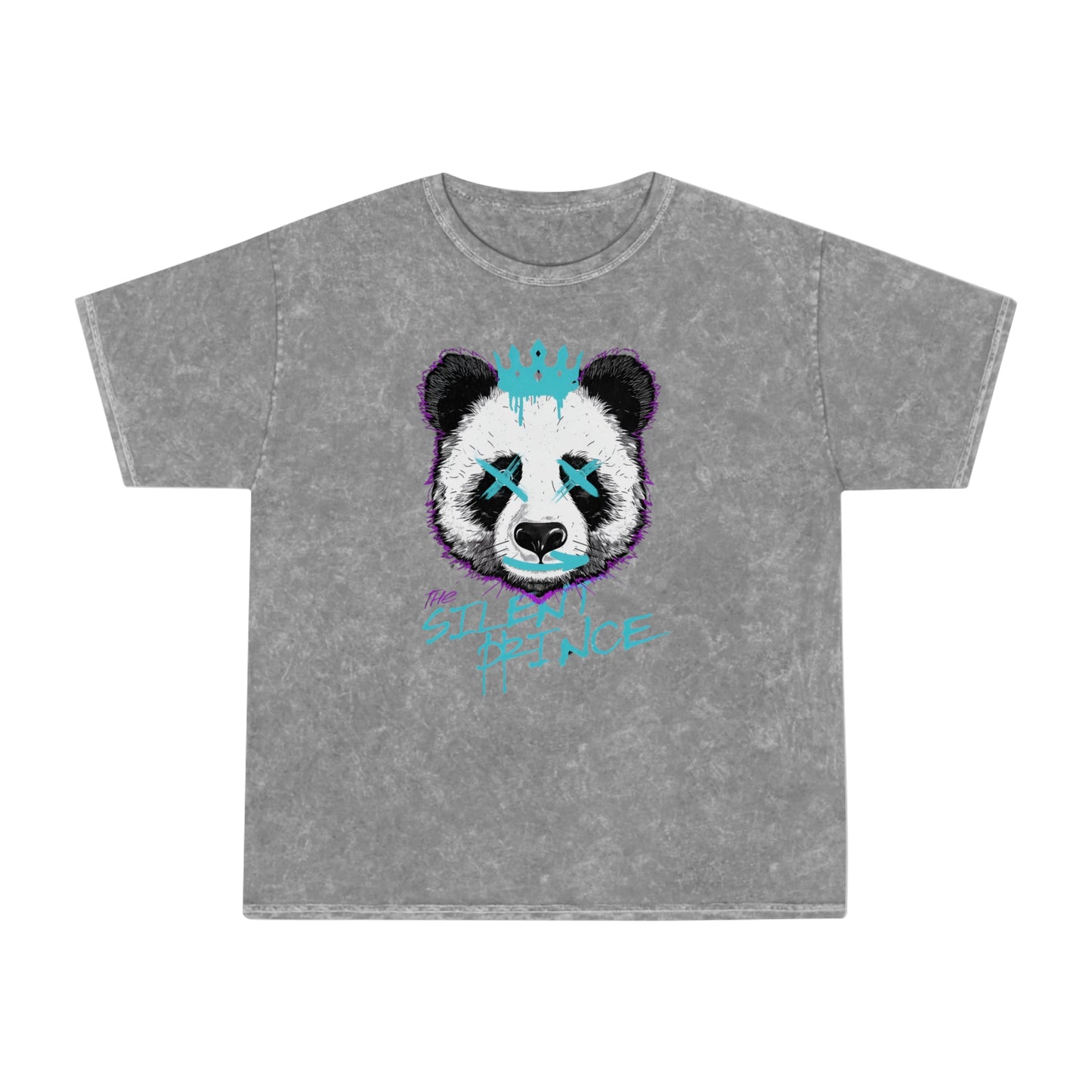 Silent Prince Panda Graohic T-Shirt Unisex Mineral Wash T-Shirt