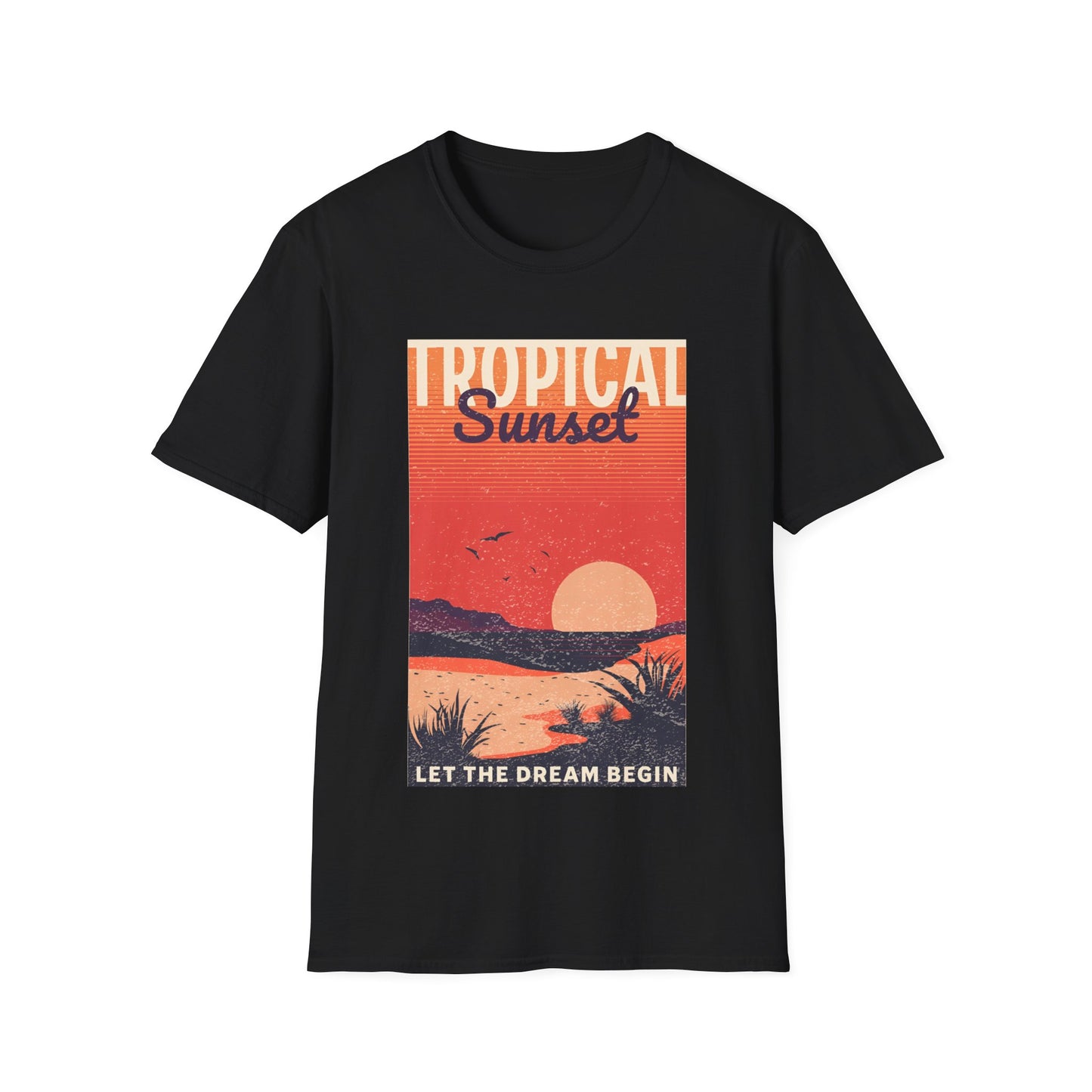 Tropical Sunset Graphic Tshirt Unisex Softstyle T-Shirt