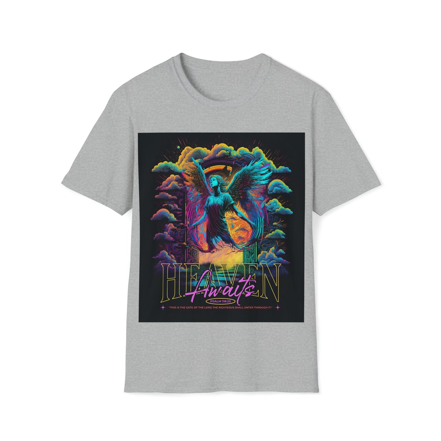 Heaven Await Graphic Tshirt Cotton Unisex Softstyle T-Shirt