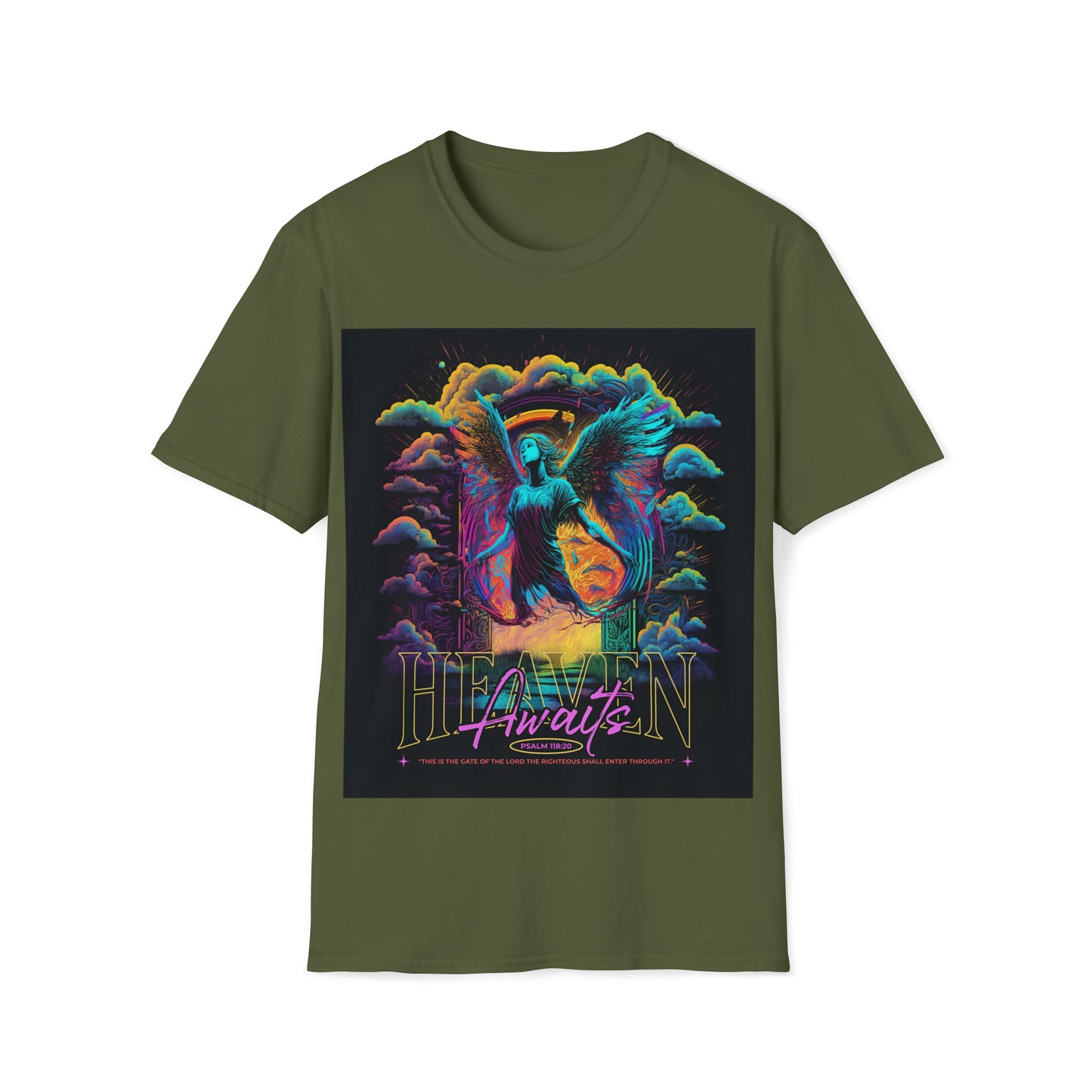 Heaven Await Graphic Tshirt Cotton Unisex Softstyle T-Shirt