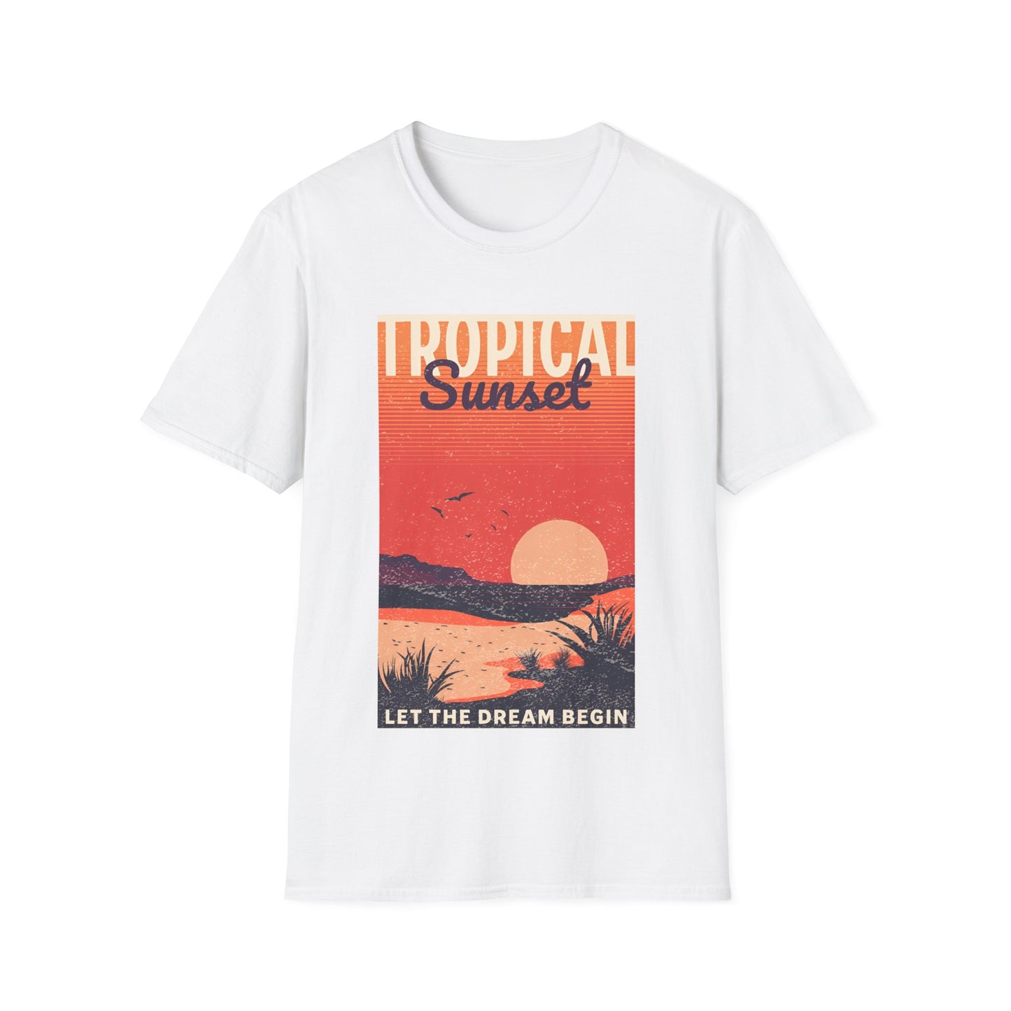 Tropical Sunset Graphic Tshirt Unisex Softstyle T-Shirt