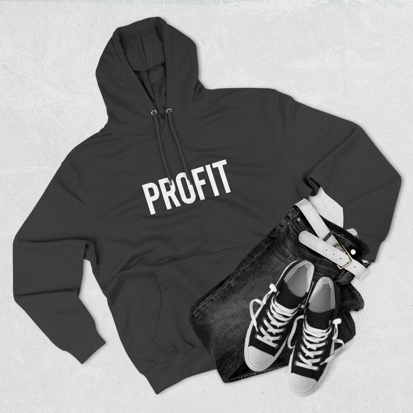 Profit Letter Graphic Hoodie Three-Panel Fleece Hoodie