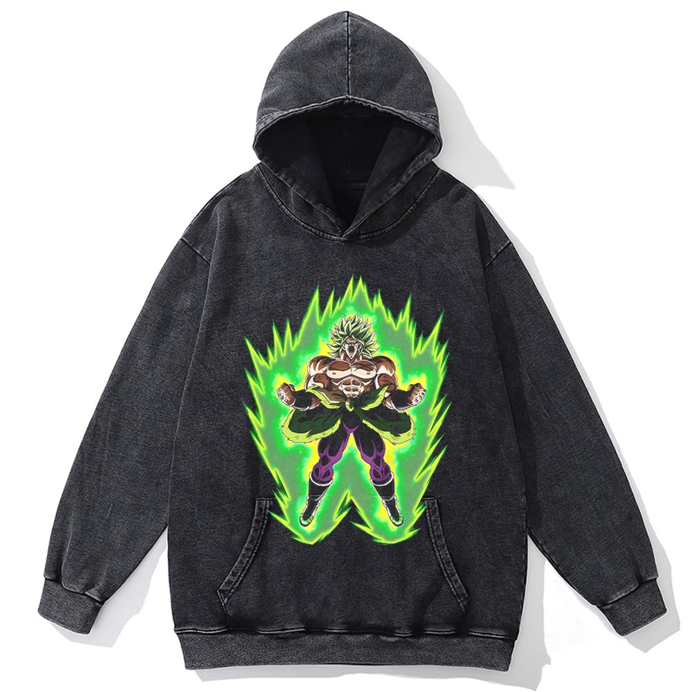 Hip Hop Streetwear Men Vintage Hoodie Sweatshirt Anime Dragon Ball Graphic Hooded Pullover Harajuku Cotton Washed Black Hoodie