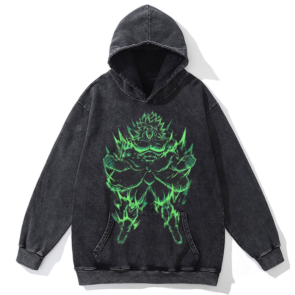 Hip Hop Streetwear Men Vintage Hoodie Sweatshirt Anime Dragon Ball Graphic Hooded Pullover Harajuku Cotton Washed Black Hoodie