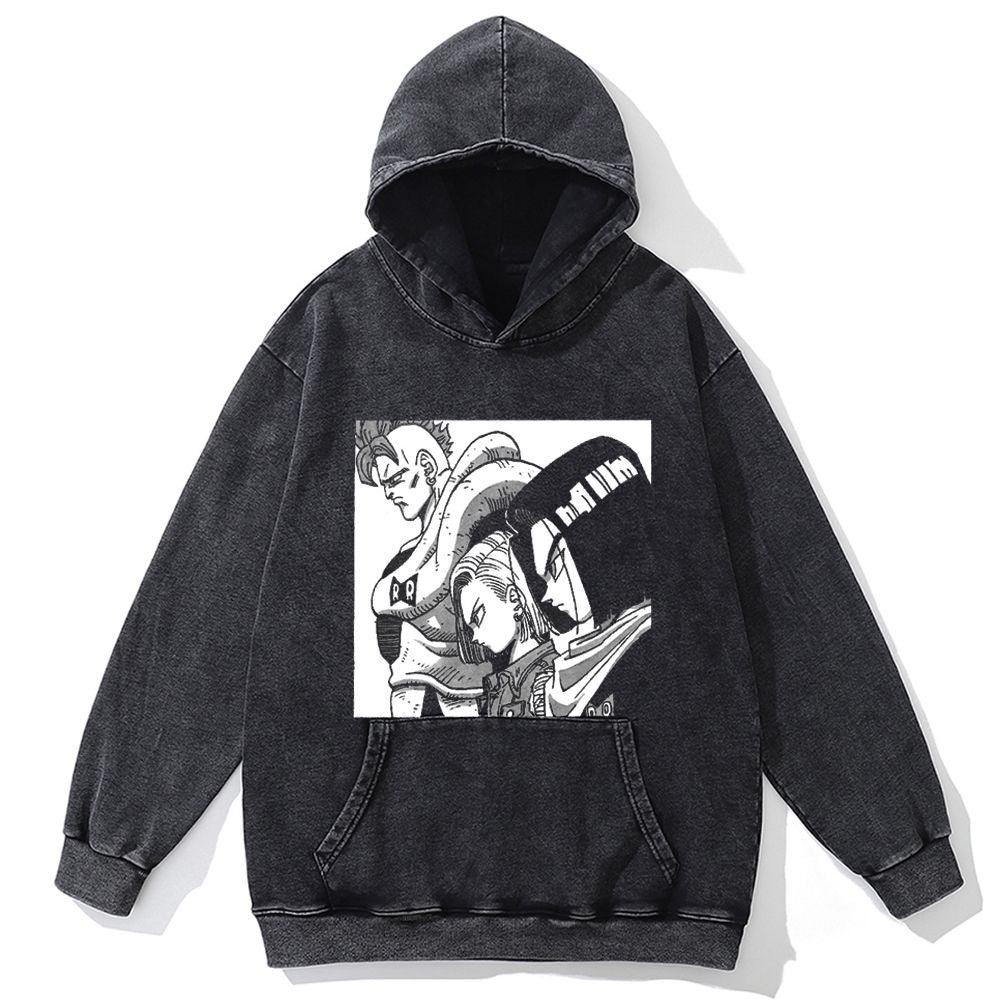 Hip Hop Streetwear Men Vintage Hoodie Sweatshirt Anime Dragon Ball Graphic Hooded Pullover Harajuku Cotton Washed Black Hoodie