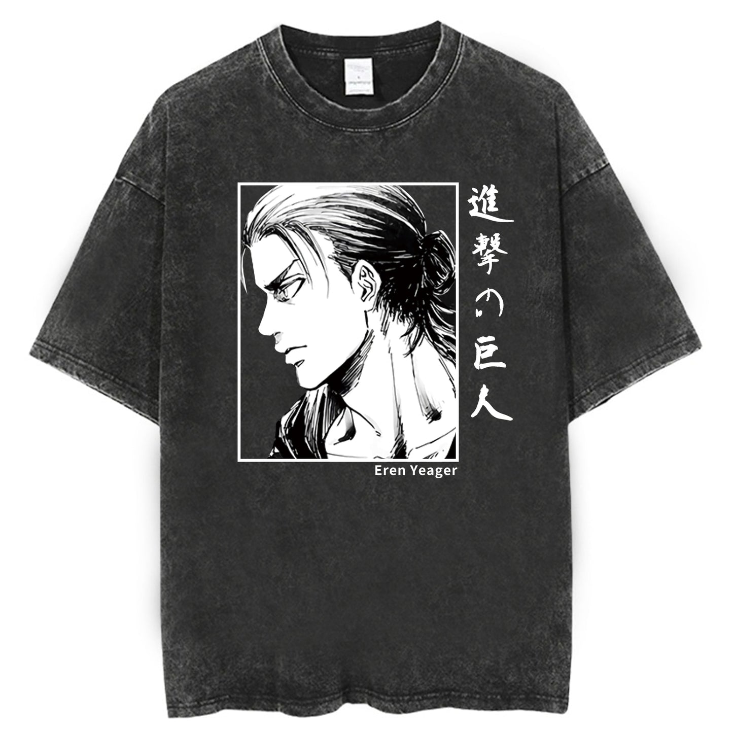 Anime Attack on Titan  Graphic Tee Shirt Vintage Washed Tshirts Graphic T-Shirt Harajuku Streetwear Unisex Cotton Top Tees